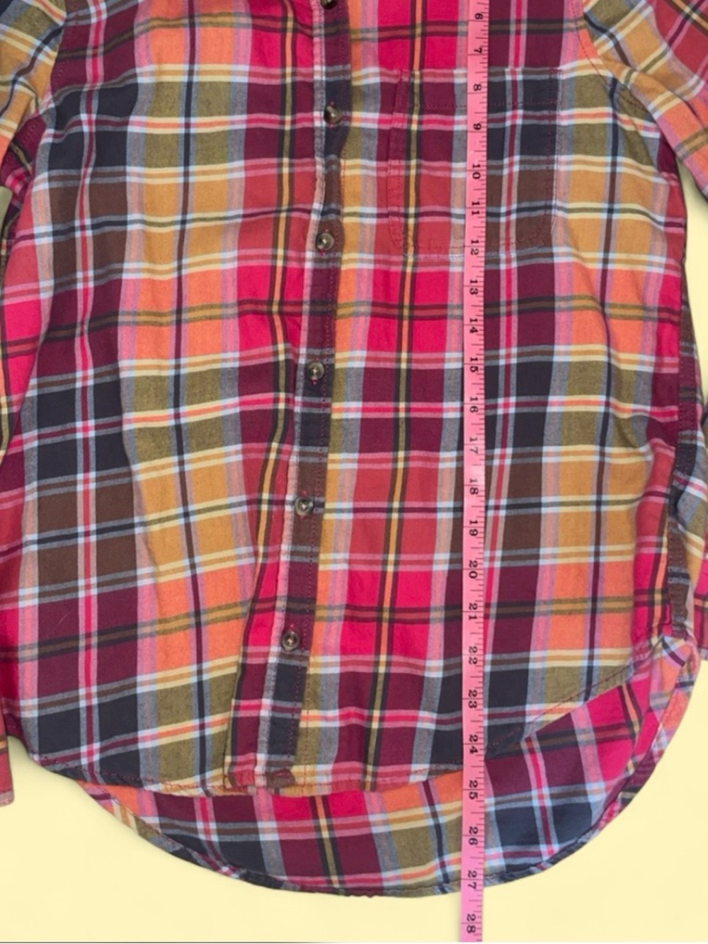 Upcycled Sonoma Rolling Stones Plaid Button-Down Shirt with rhinestones - Picture 9 of 15